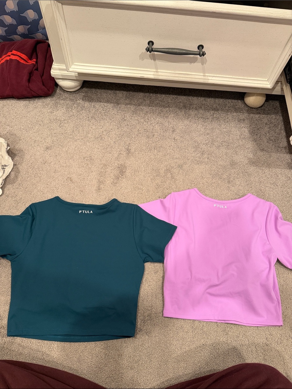 P'tula Short Sleeve Tees in Teal and Light Pink